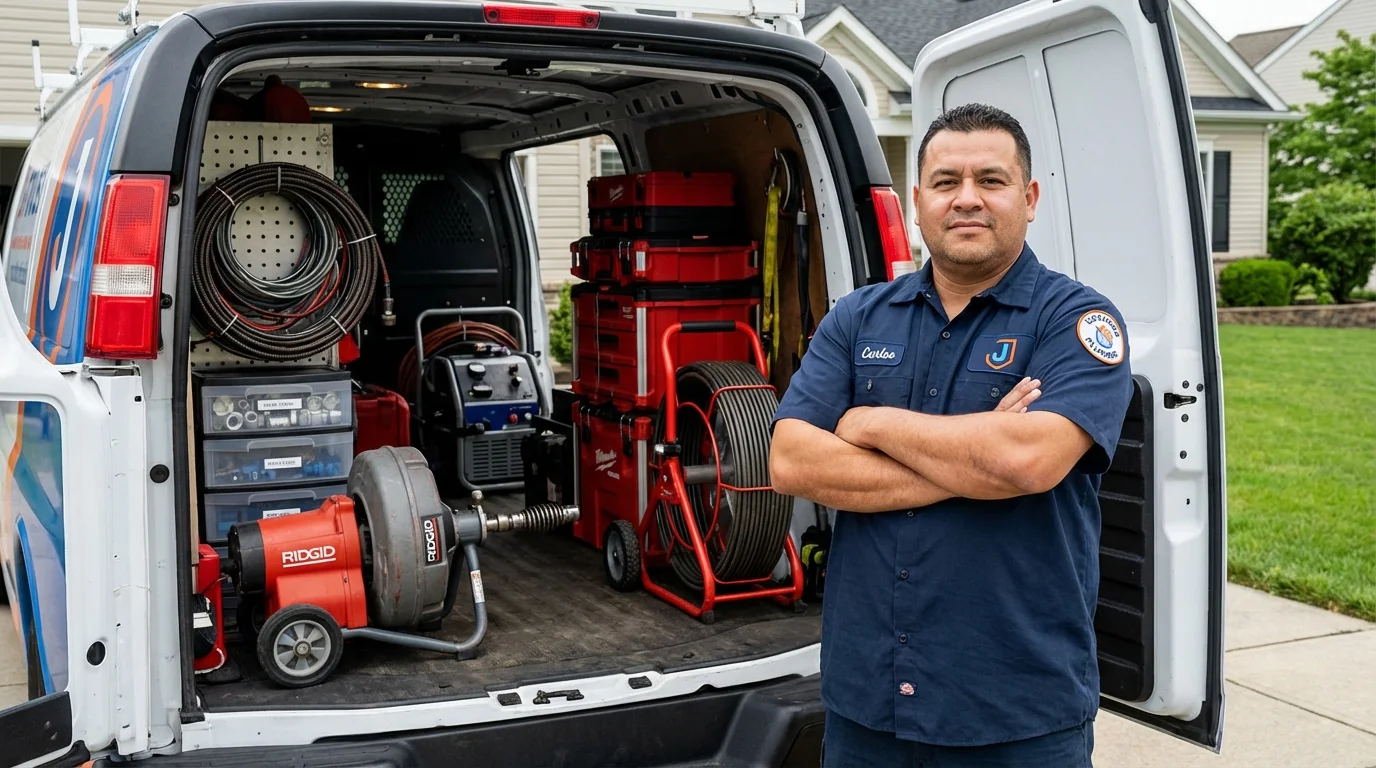 Professional drain cleaning equipment and Johns Plumbing LLC plumber in Waldron